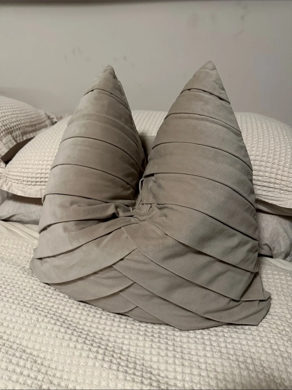 Target Pleated Accent Pillow in Taupe Beige